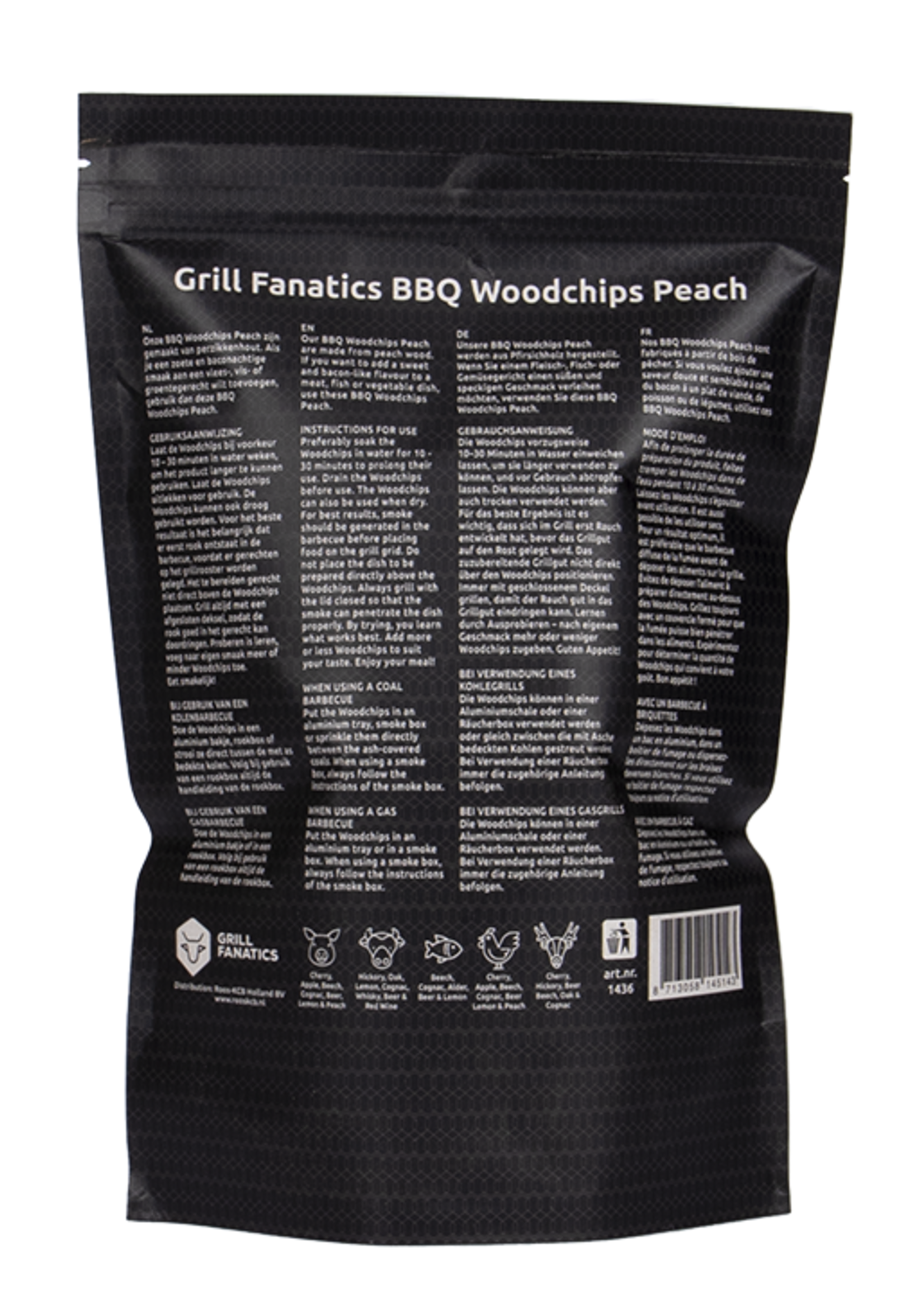 Grill Fanatics Grill Fanatics BBQ Wood Chips Peach 500 gram