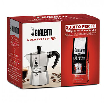 Bialetti Bialetti Moka Express 3 Cup + Free Coffee Classico