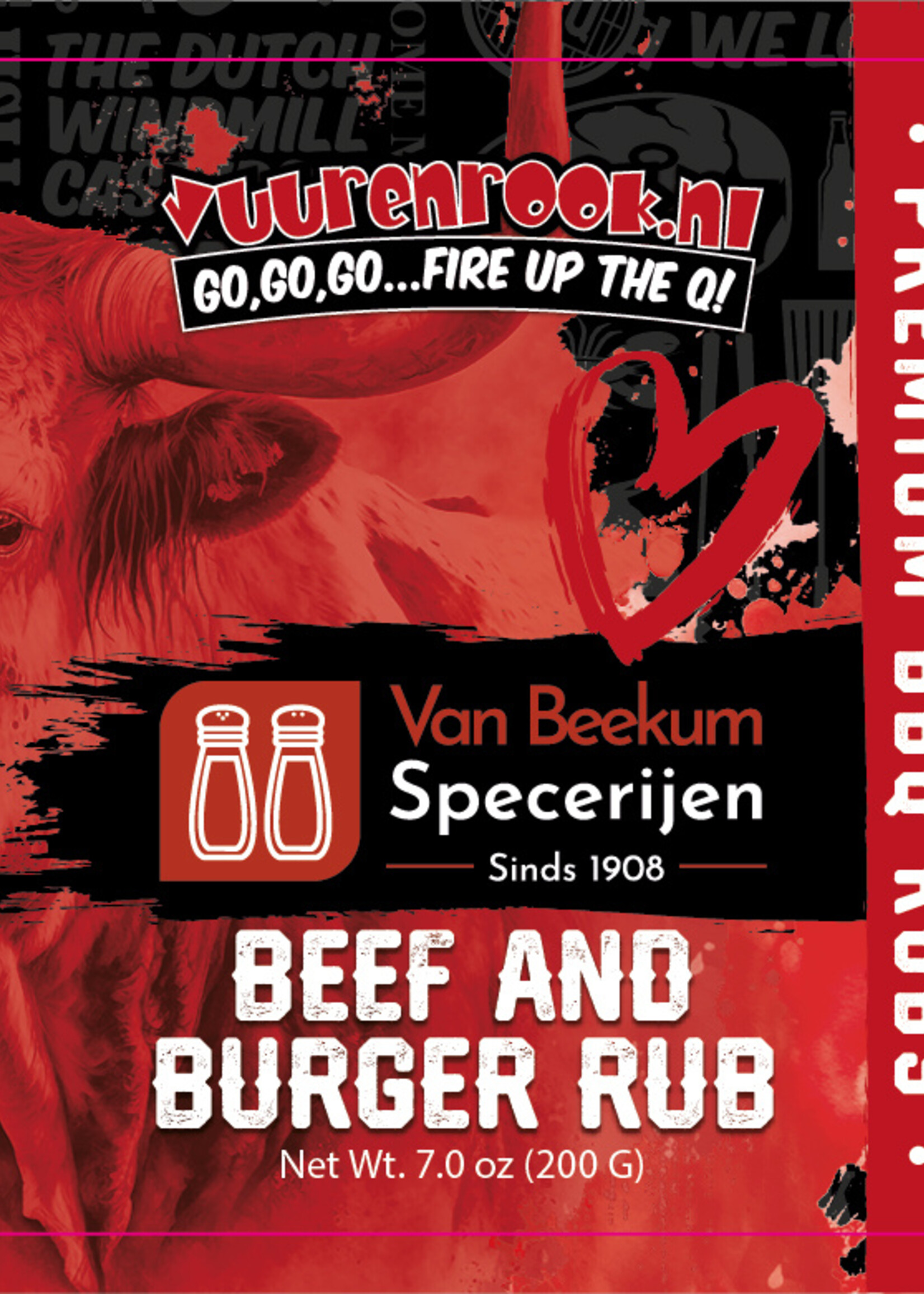 Vuur & Rook Vuur&Rook Beef And Burger Rub 200 Gramm