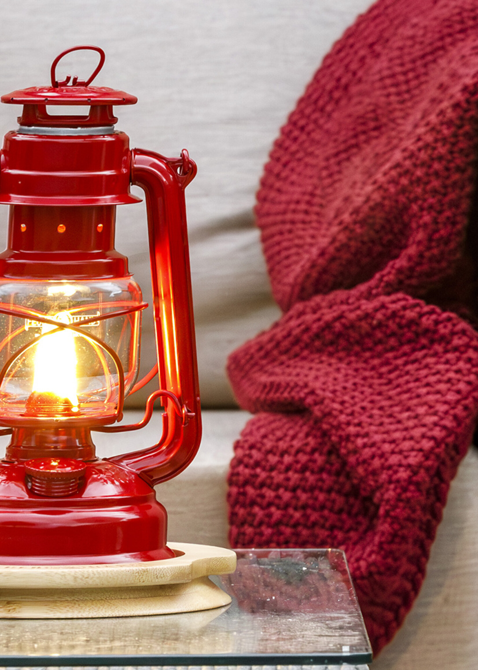 Feuerhand Original Feuerhand Storm Lantern Ruby Red LED