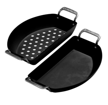 Kamado Joe Kamado Joe Karbon Steel Half Moon Pan Set