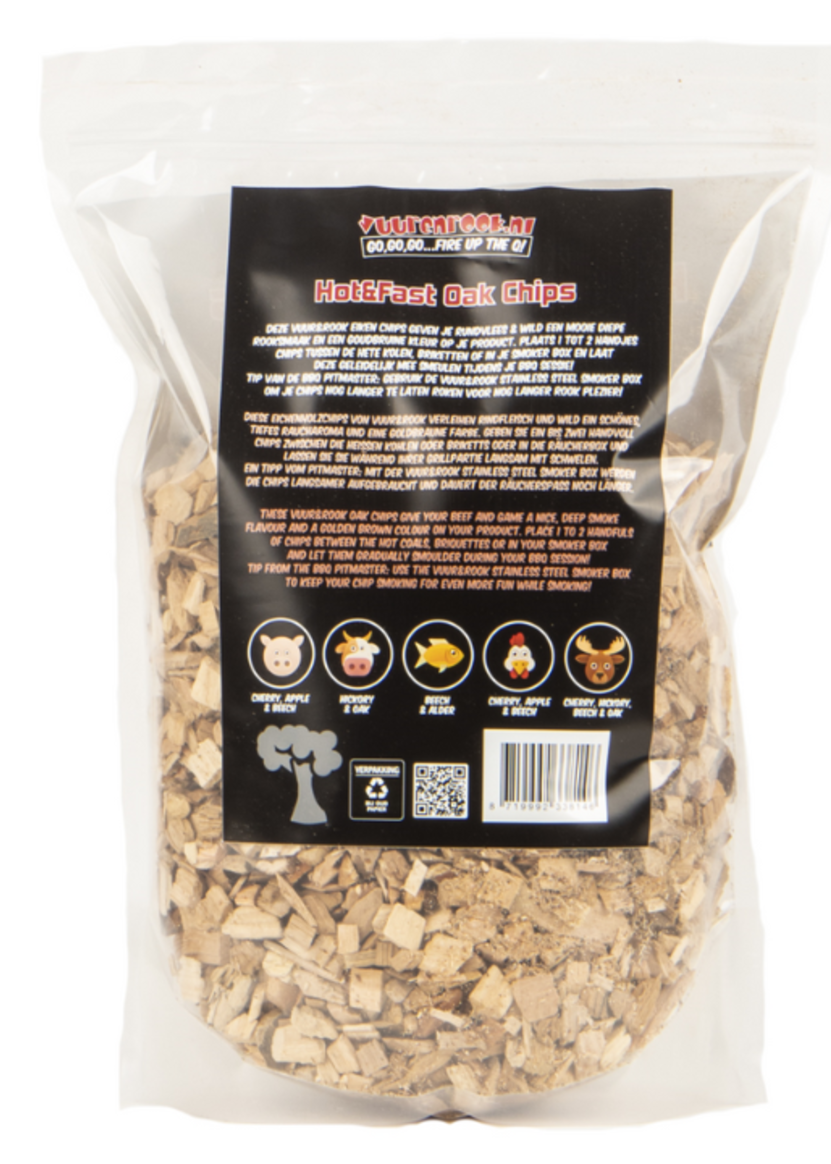 Vuur & Rook Vuur&Rook Hot&Fast Oak Chips 1,5 kg