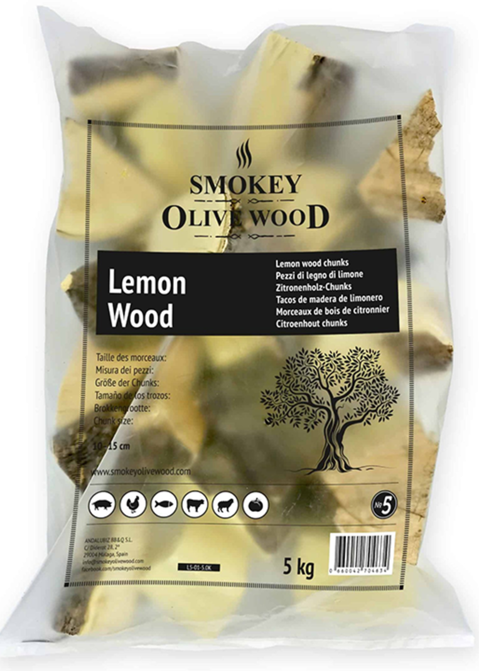 Smokey Olive Wood Smokey Olive Wood Zitronen Chunks 1,5 kg