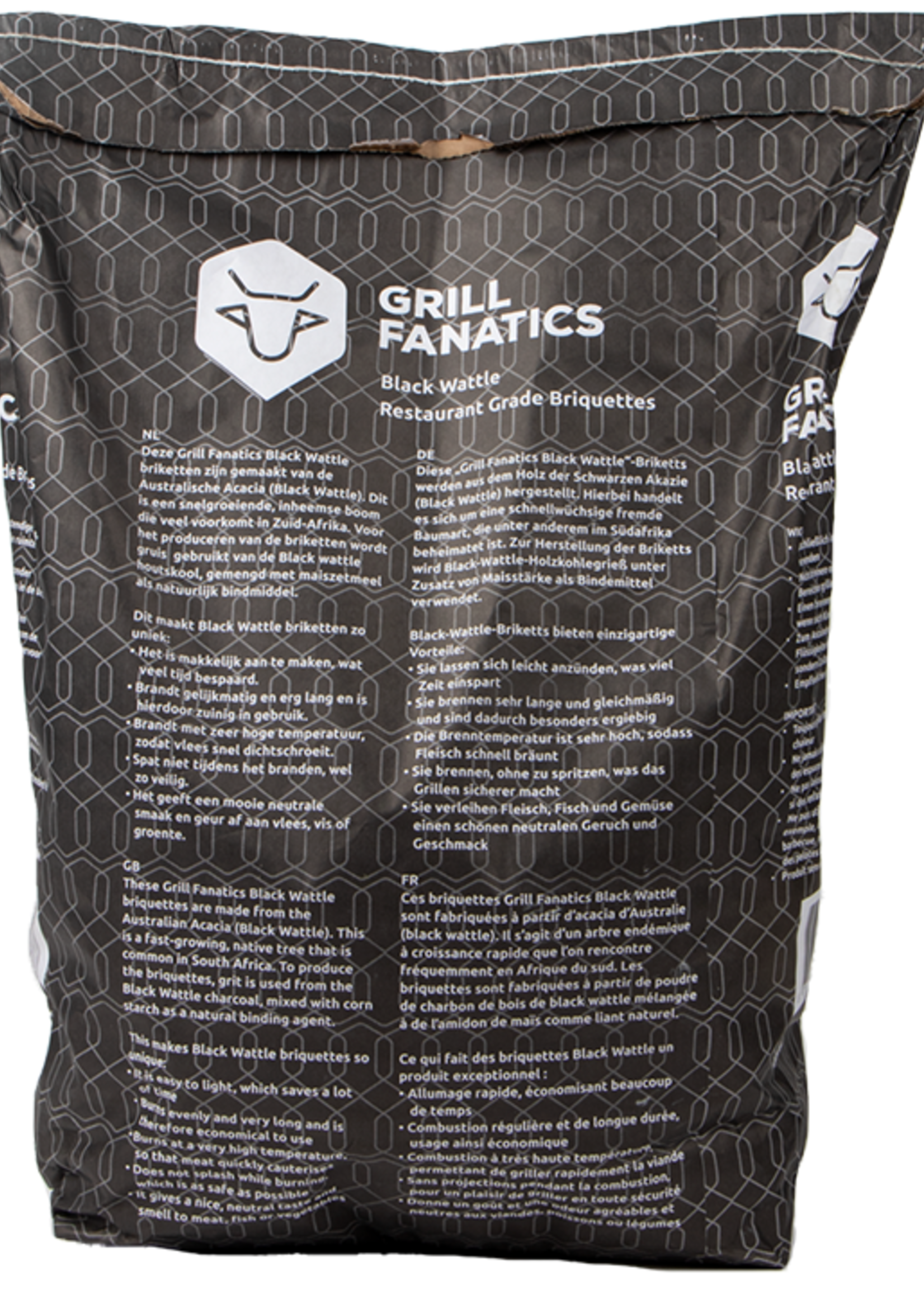 Grill Fanatics Grill Fanatics Black Wattle Restaurant Grade Briquettes Pillow Shape 10 kg