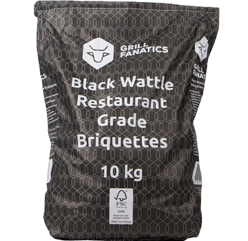 Grill Fanatics Grill Fanatics Black Wattle Restaurant Grade Briketten Pillow Shape 10 kg