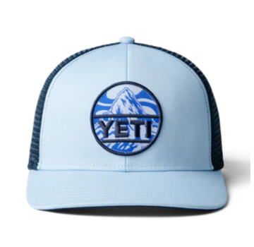 YETI Yeti Truckerspet Met Berg-Badge Licht Blauw