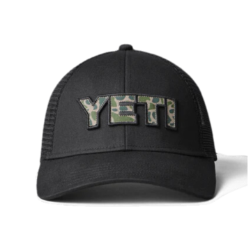 YETI Yeti Truckerspet Met Camouflage Badge Zwart