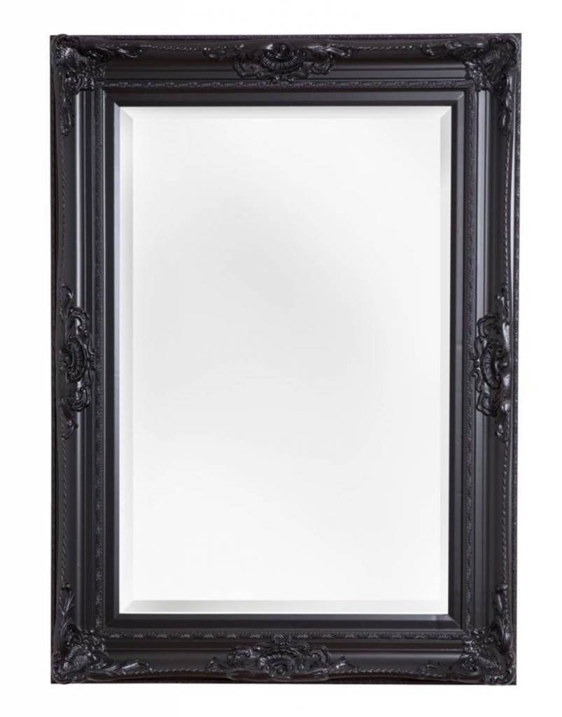 Nice - sfeervolle spiegel met zwarte barok lijst - KunstSpiegel