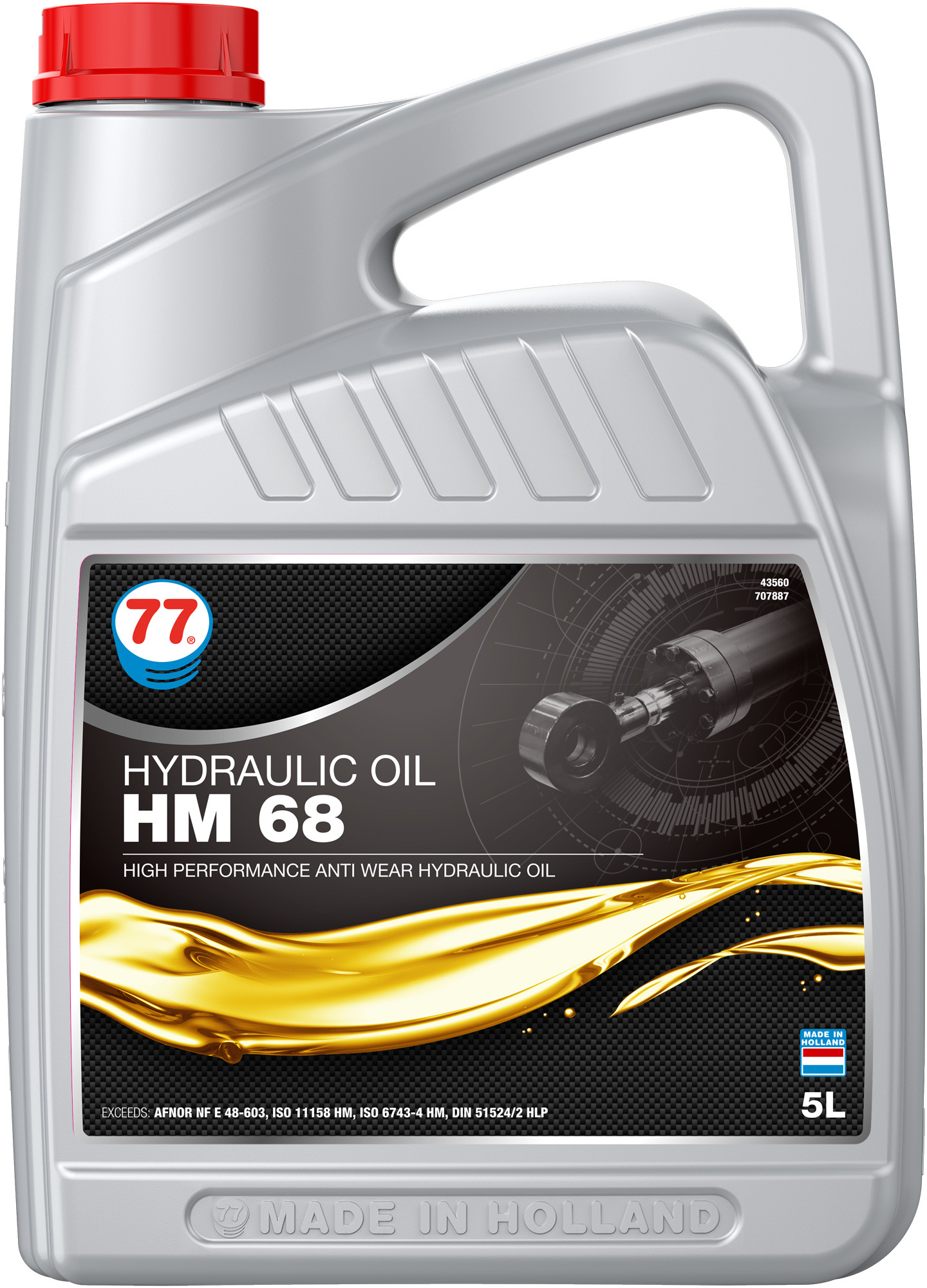 77 Lubricants Hydraulic Oil HM 68 Hydrauliek olie, 5 lt