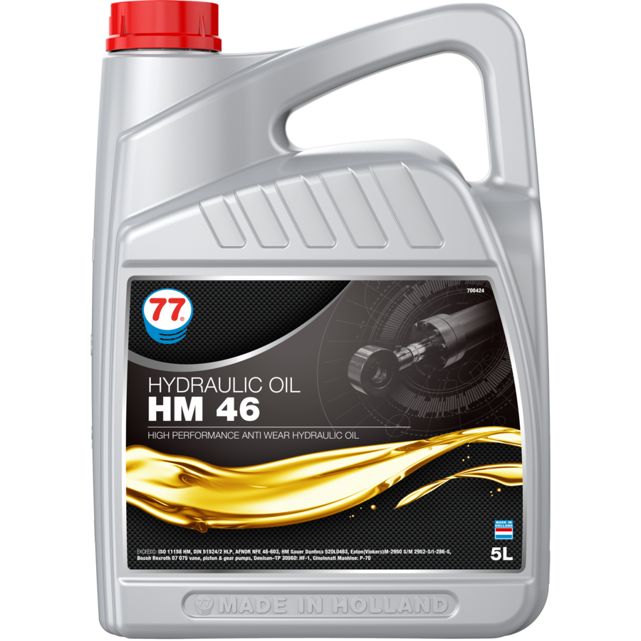 77 Lubricants Hydraulic Oil HM 46 Hydrauliek olie, 3 x 5 lt