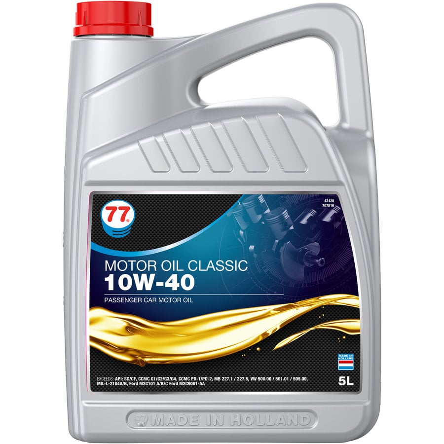 77 Lubricants Motor Oil Classic 10w 40 Motorolie 5 Lt Olievoordeelshop Nl