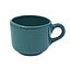 Handgefertigte Teetasse aus Keramik waldgrün