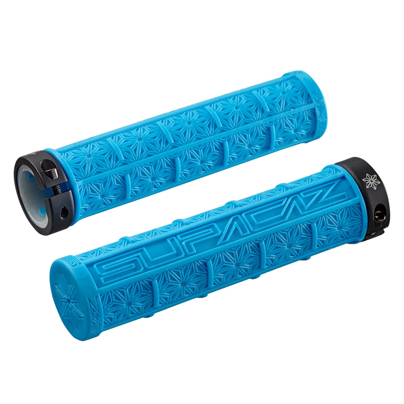 SUPACAZ Kush Ergo Mountain Bike Grips Neon Blue//Yellow