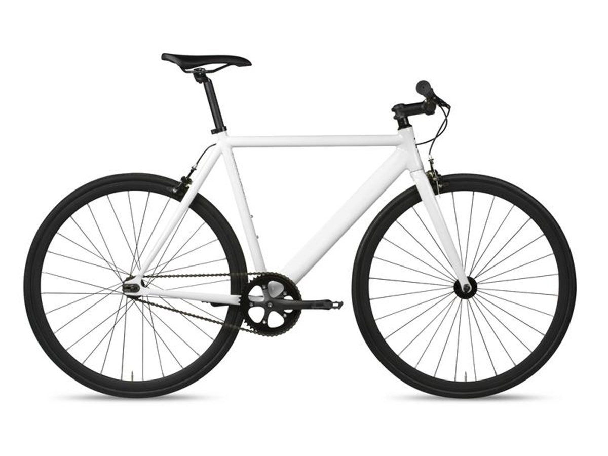 all white fixie bike