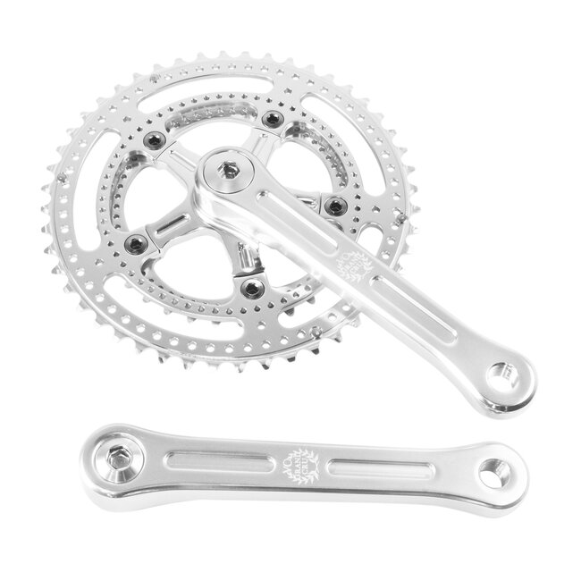 Velo Orange Grand Cru Drillium 110 Fluted Double Crankset Simple Bike Store
