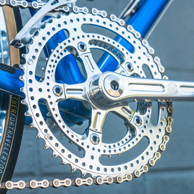 Velo Orange Grand Cru Drillium 110 Fluted Double Crankset Simple Bike