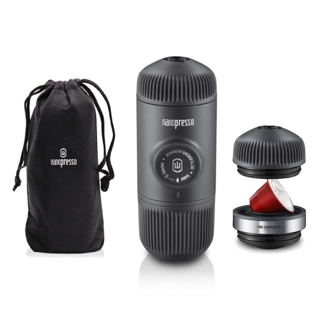 Nanopresso Ground Coffee Maker + NS Adapter + Carrying Bag