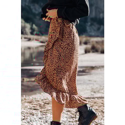 Colourful Rebel 6063 - Violet Satin Leopard Skirt Colourful Rebel 6063 - Violet Satin Leopard Skirt