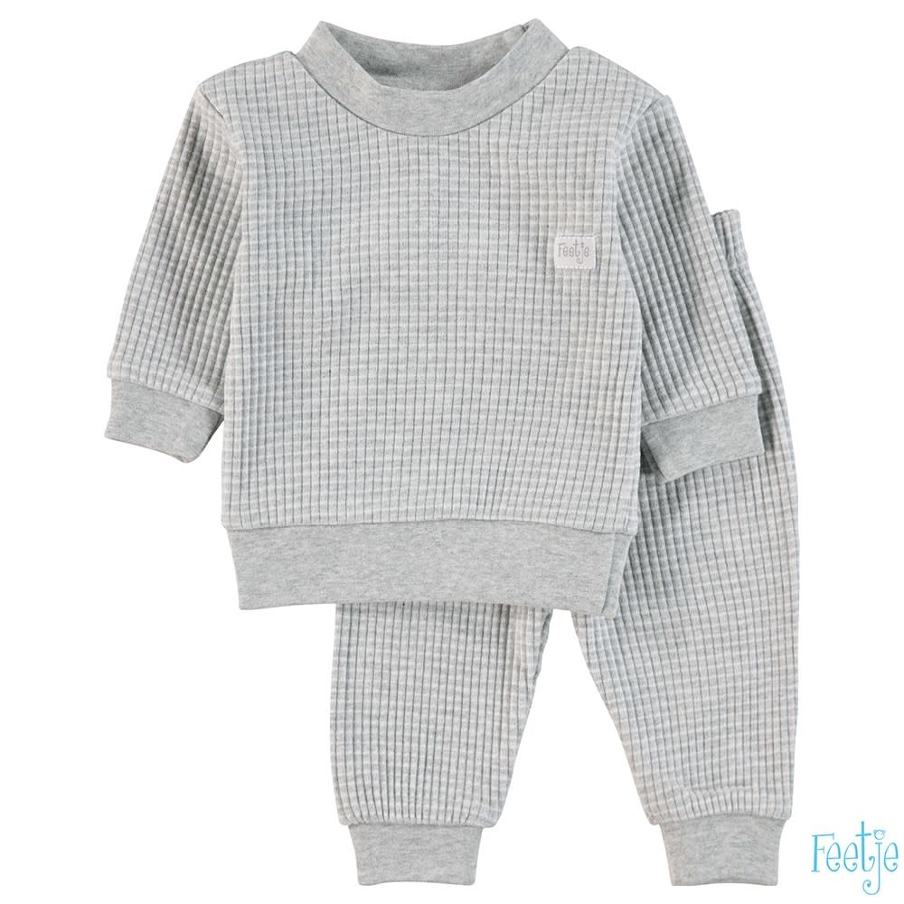 Wafel pyjama 305.533 | grijs melange