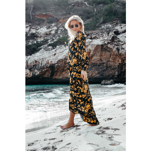 Colourful Rebel 5757 - Megan Flower Dress | Yellow Colourful Rebel 5757 - Megan Flower Dress | Yellow