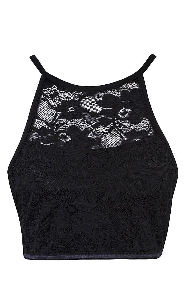 CROP LACE TOP 4511693 | black