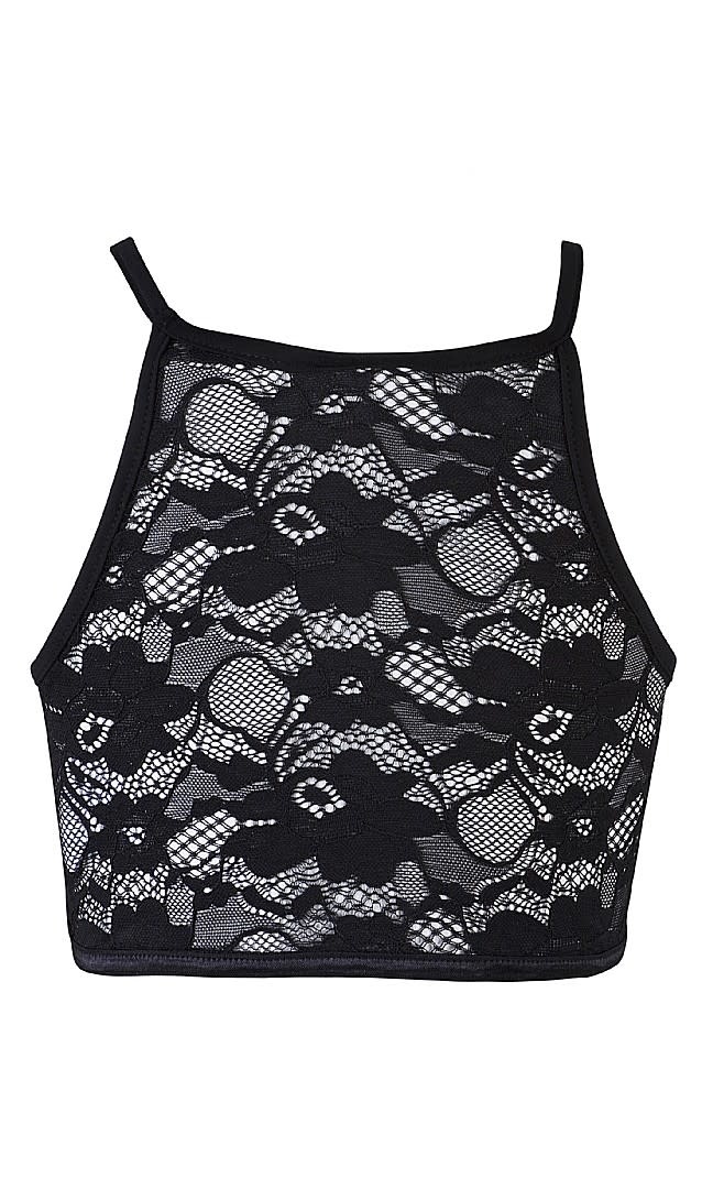 CROP LACE TOP 4511693 | black