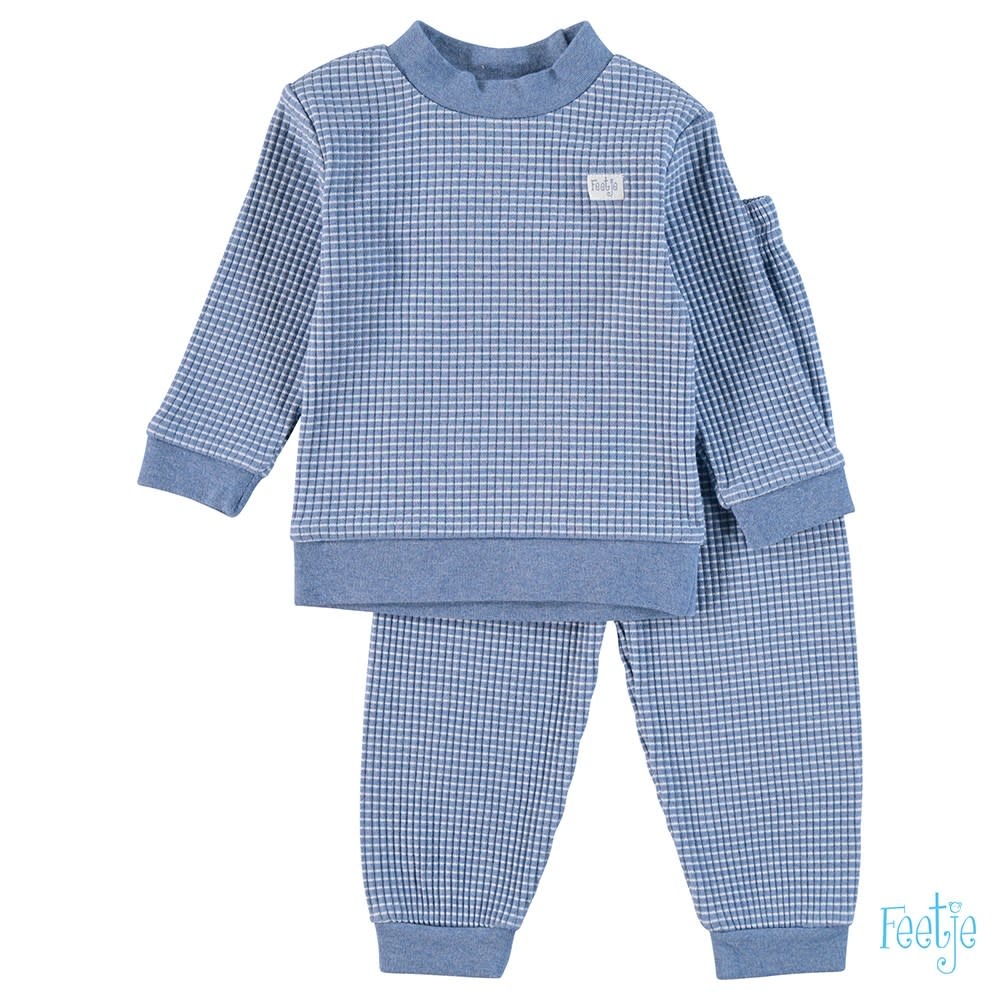 Wafel pyjama 305.533 | blue melange