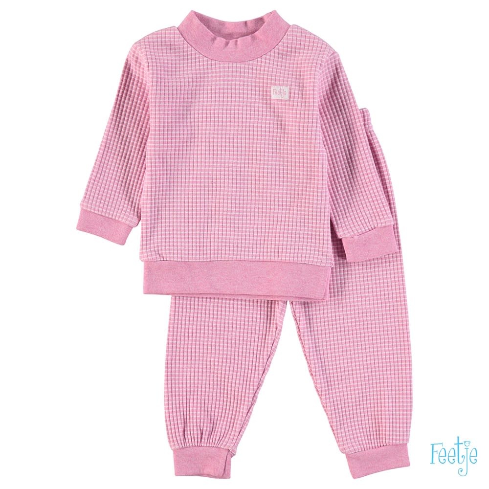 Wafel pyjama 305.533 | roze melange