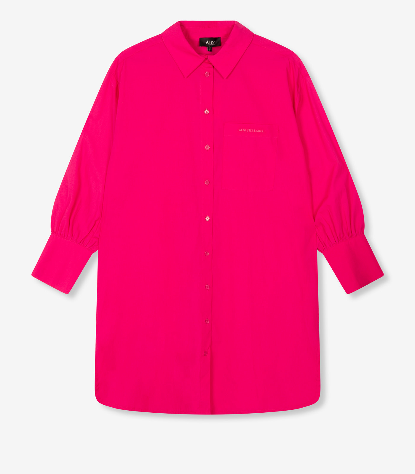 Oversized long blouse - shocking pink