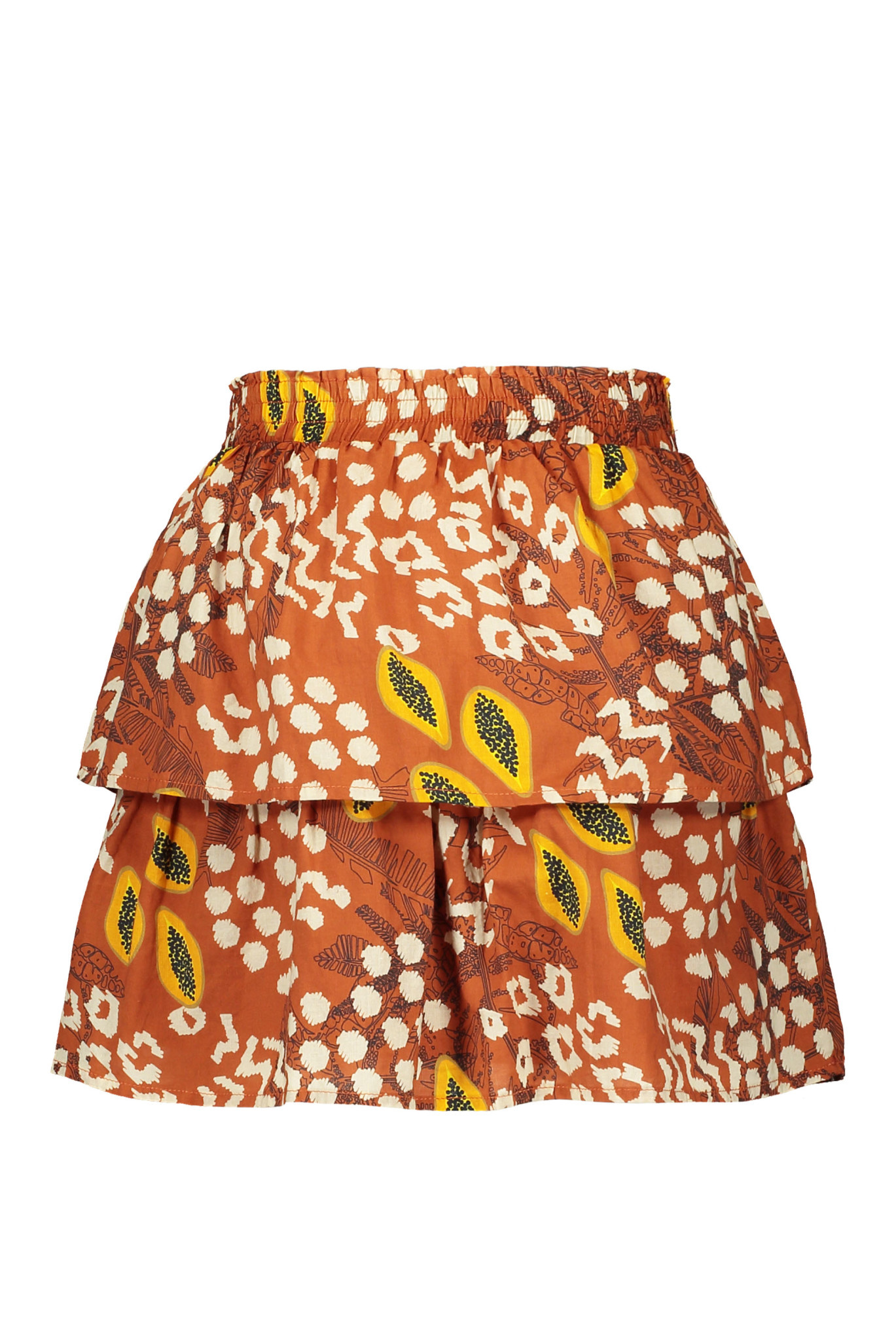 Layer skirt with belt 103-5712 - cognac papaya