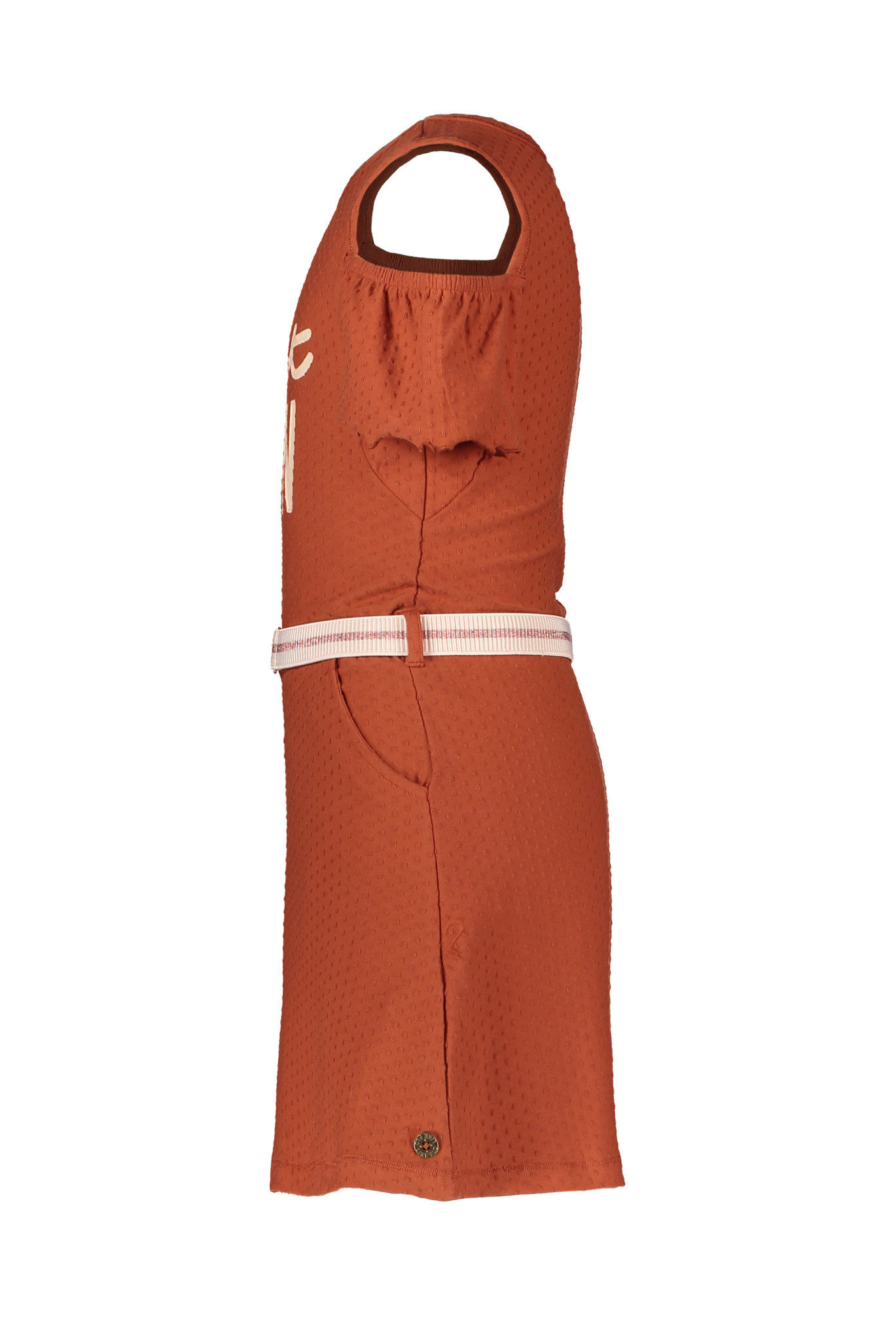 Open shoulder dress 103-5871 - cognac