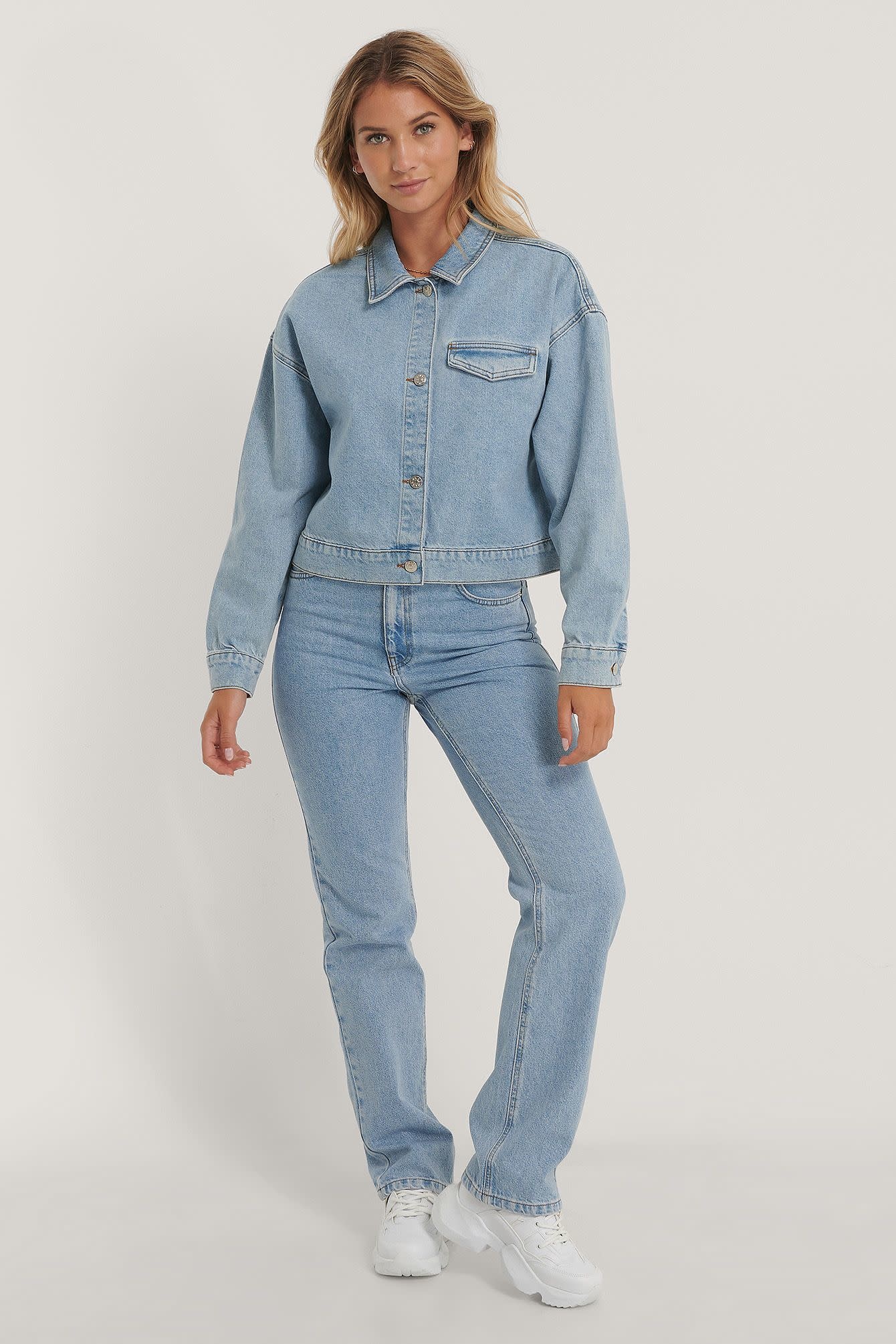 Contrast Pocket HW denim 000582 - Light Blue
