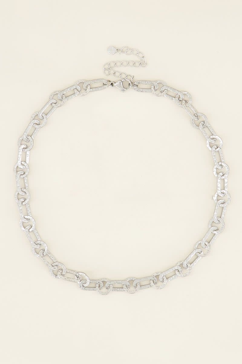 Ketting kleine ovale schakels MJ03972 - zilver