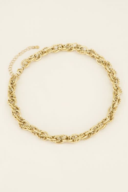 Ketting verschillende schakels MJ03963 - goud