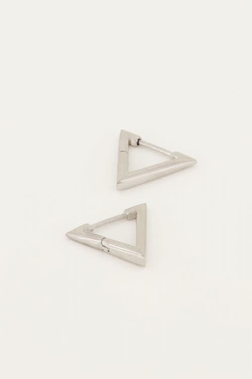 Oorbellen driehoek klein MJ046131500 Zilver