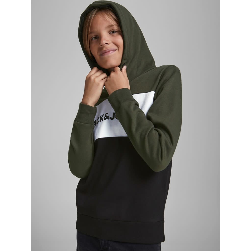 JJELOGO BLOCKING SWEAT HOOD 12173901 - Forest Night