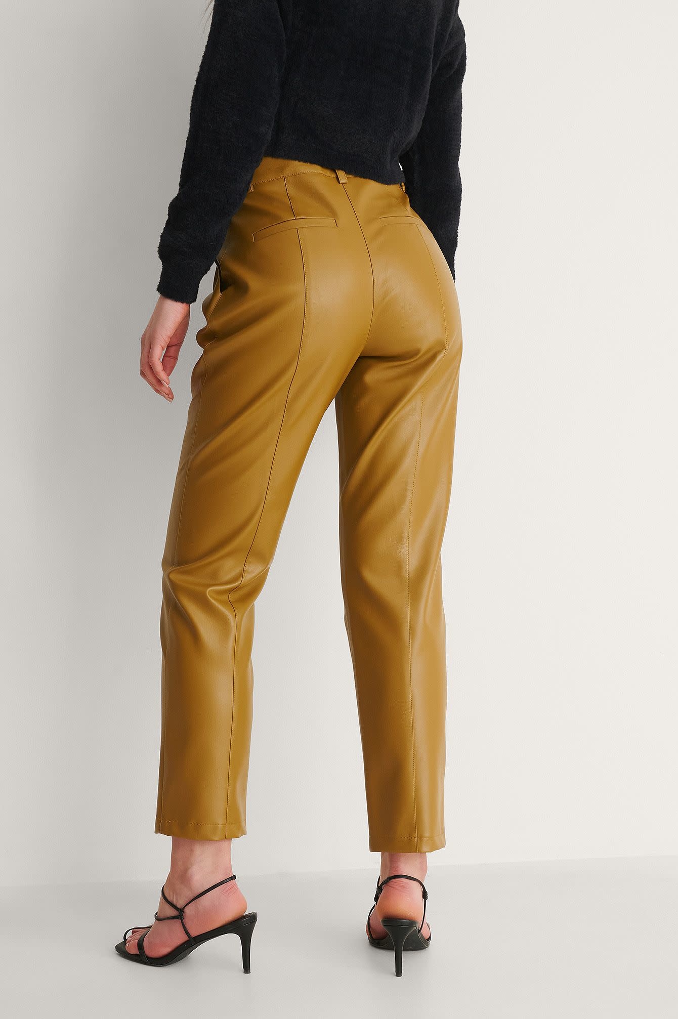 Seam detail pu pants 1018-007503 green