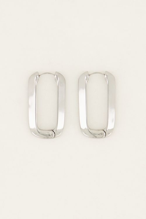 Shapes rechthoekige oorhangers MJ05550 Zilver
