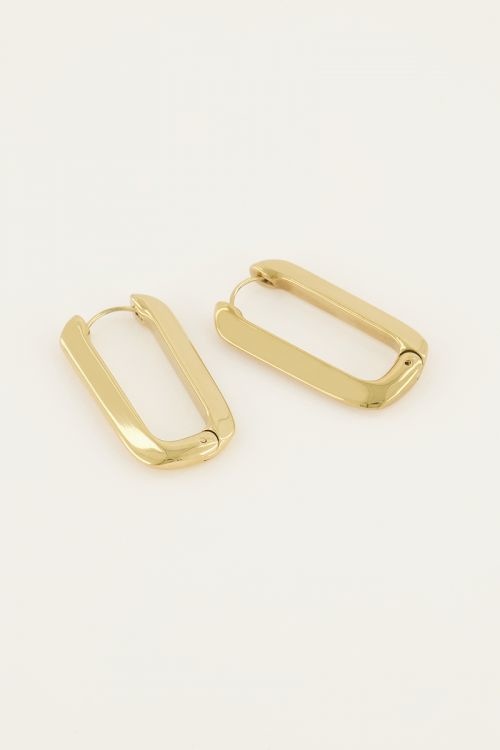 Shapes rechthoekige oorhangers MJ05550 Goud