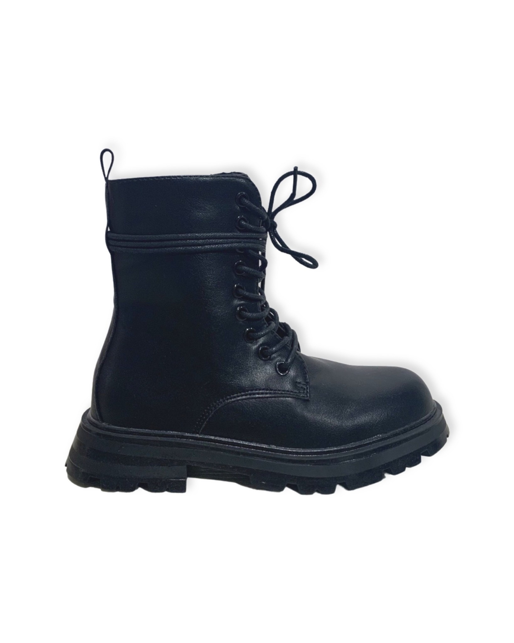 Biker boots veters - zwart