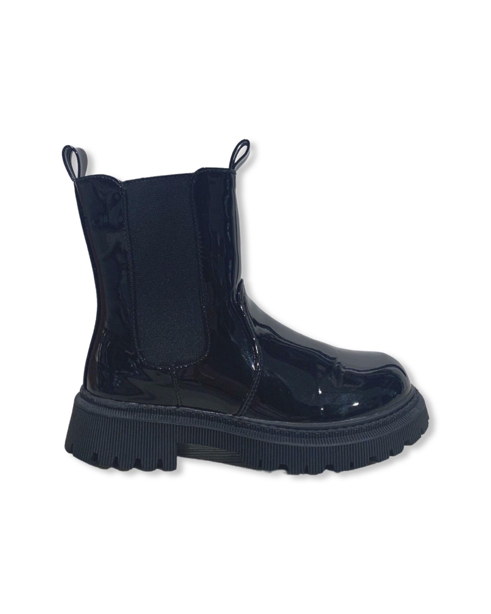 Chunky chelsea boots - zwart lak