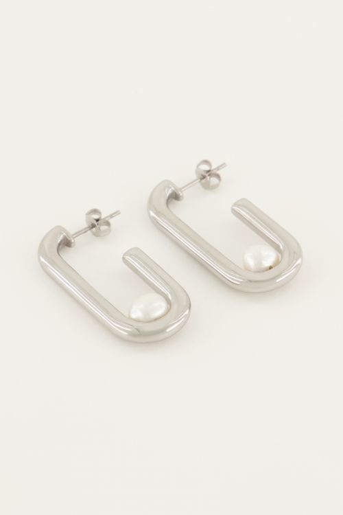 Shapes oorhangers rechthoek pa MJ05664 Zilver