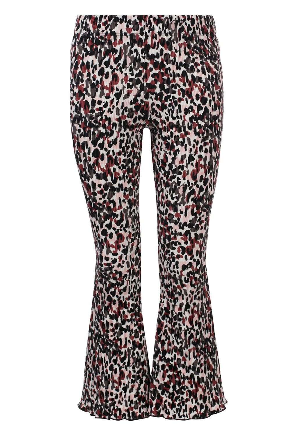 Plisse flared pants 2201-5605 camo leopard
