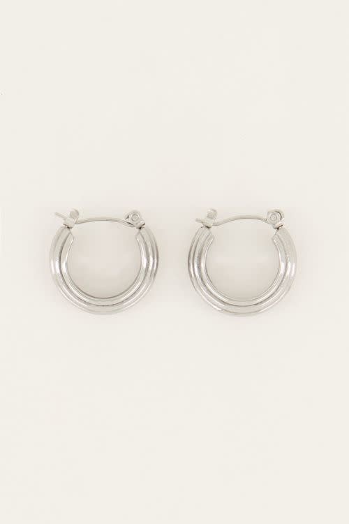 Mood oorringen klassiek MJ05820 Zilver