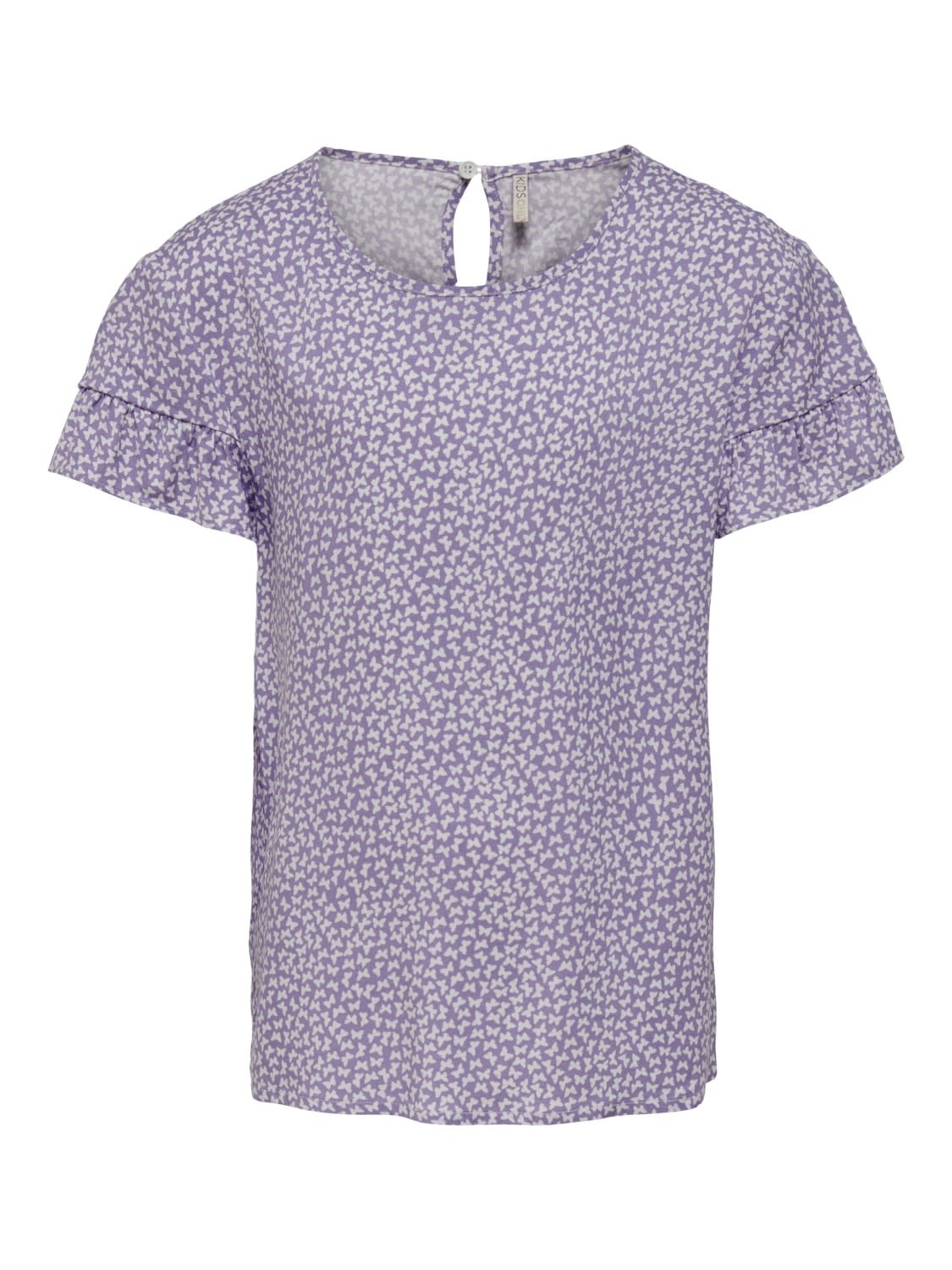 KMGSCARLETT RUFFLE S/S TOP 15258829 Chalk Violet