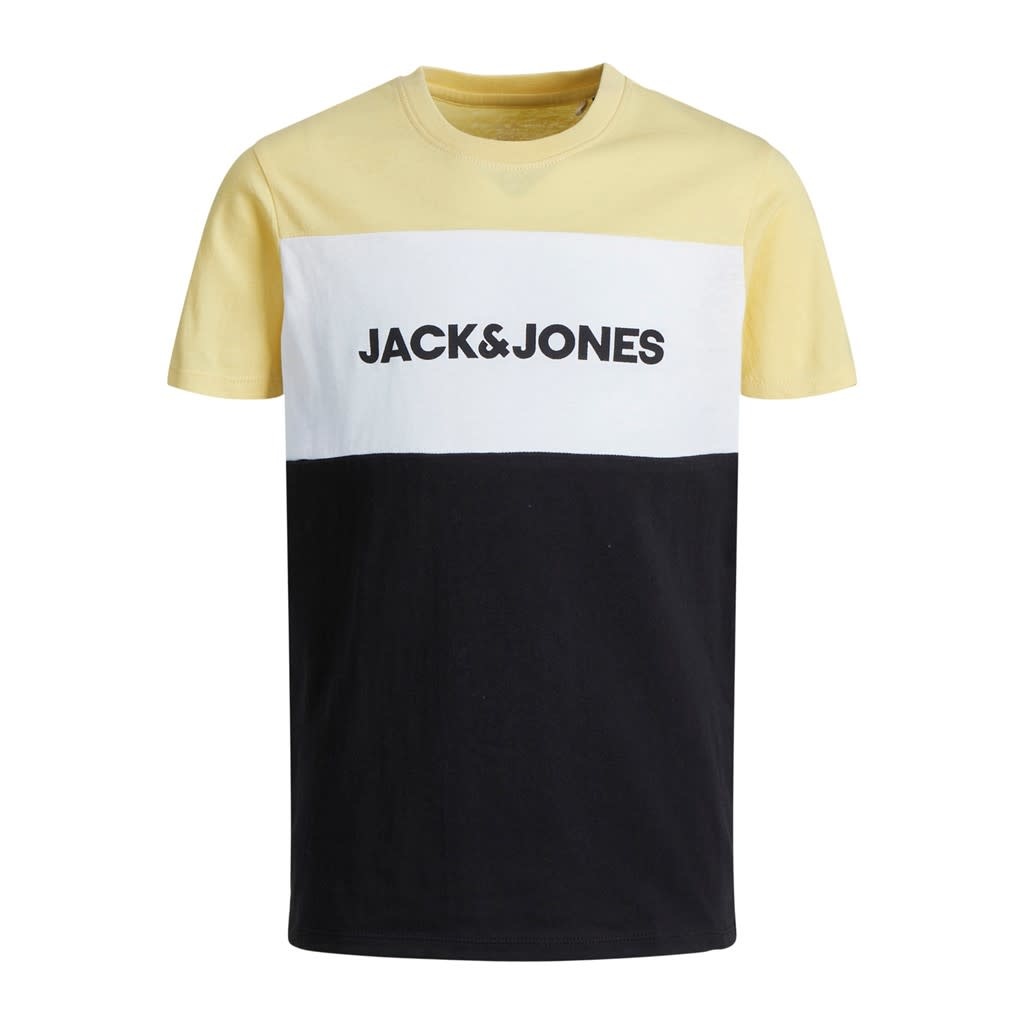 JJELOGO BLOCKING TEE SS NOOS JNR 12174282 Mellow Yellow