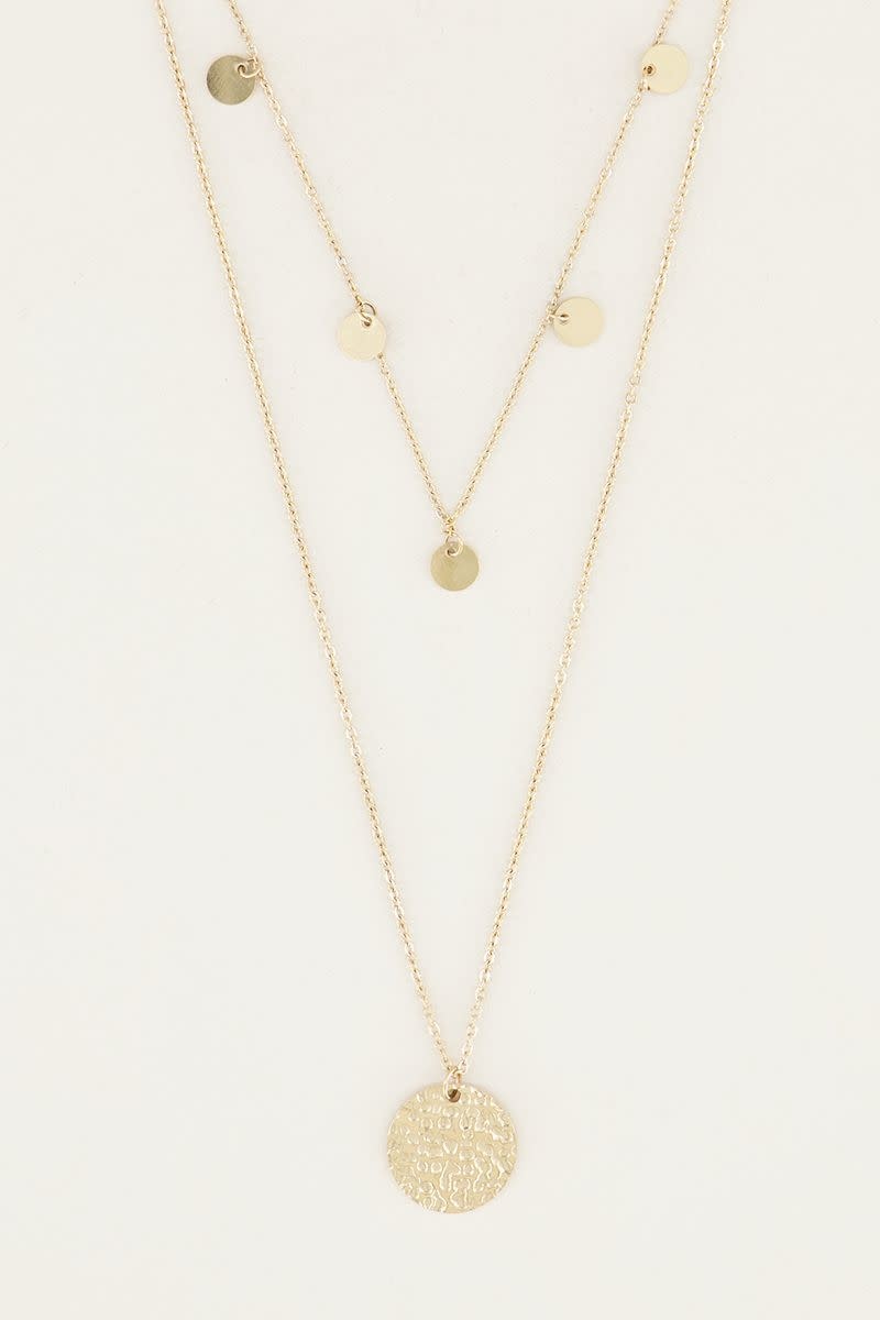 Dubbele ketting muntjes MJ02410 | goud