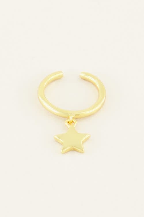 Ear cuff hangend sterretje MJ03921 goud