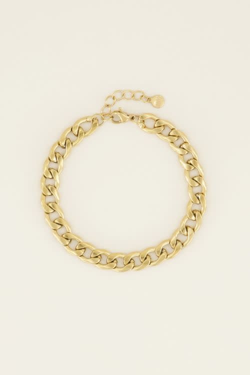 Armband platte schakels MJ03697 - goud