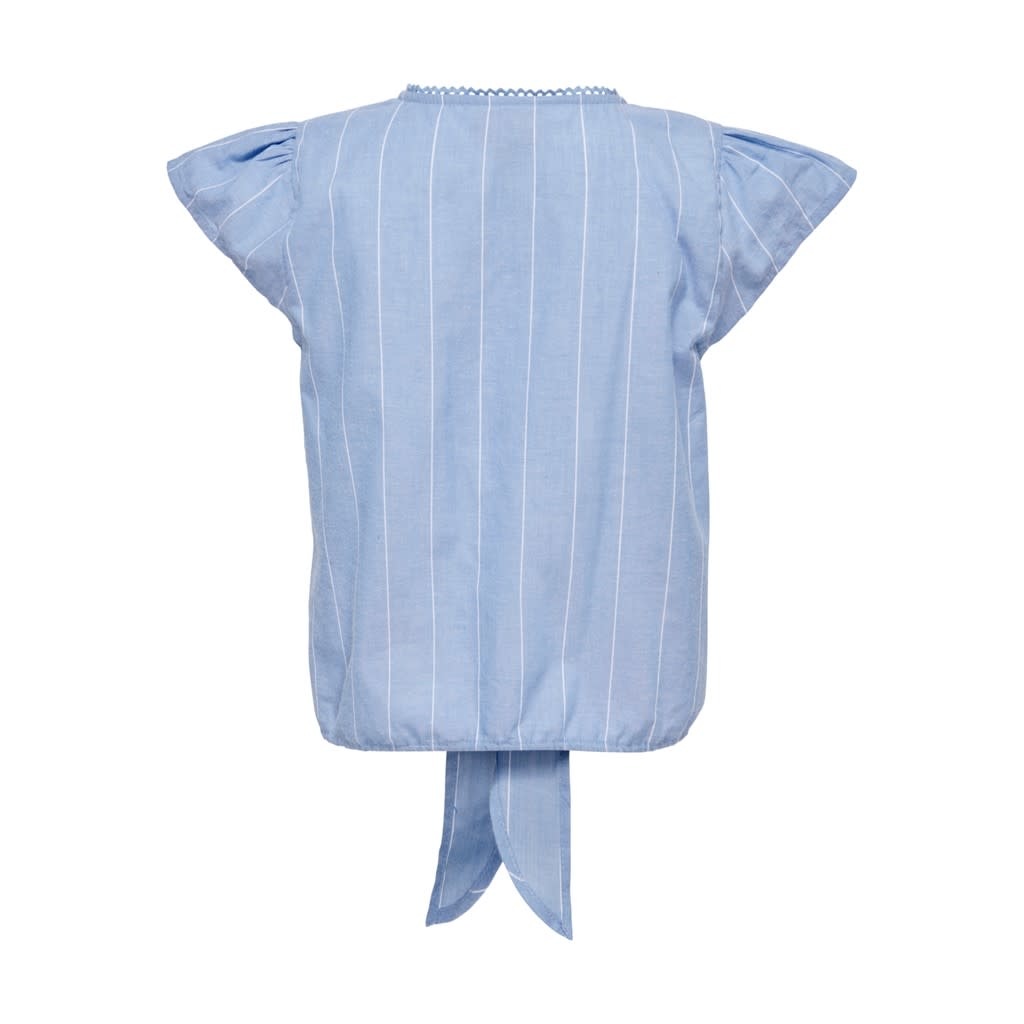 KOGSABRYNA CAPSLEEVE KNOT SHIRT WVN 15260987 Cloud Dancer
